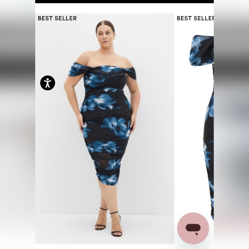 CITY CHIC Elegant Off-Shoulder Blue Dress